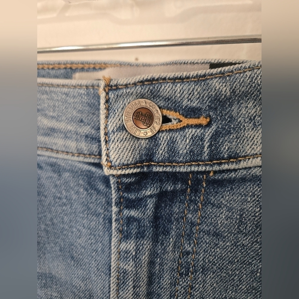 Levi's SilverTab Jeans Womens Size 28 Mom Jean Blue Denim Skinny High Waisted - Picture 8 of 9